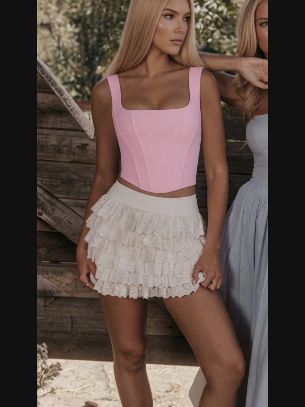House of CB ‘FIFI’ White Layered Mini Skirt/ Small US2-4 $135